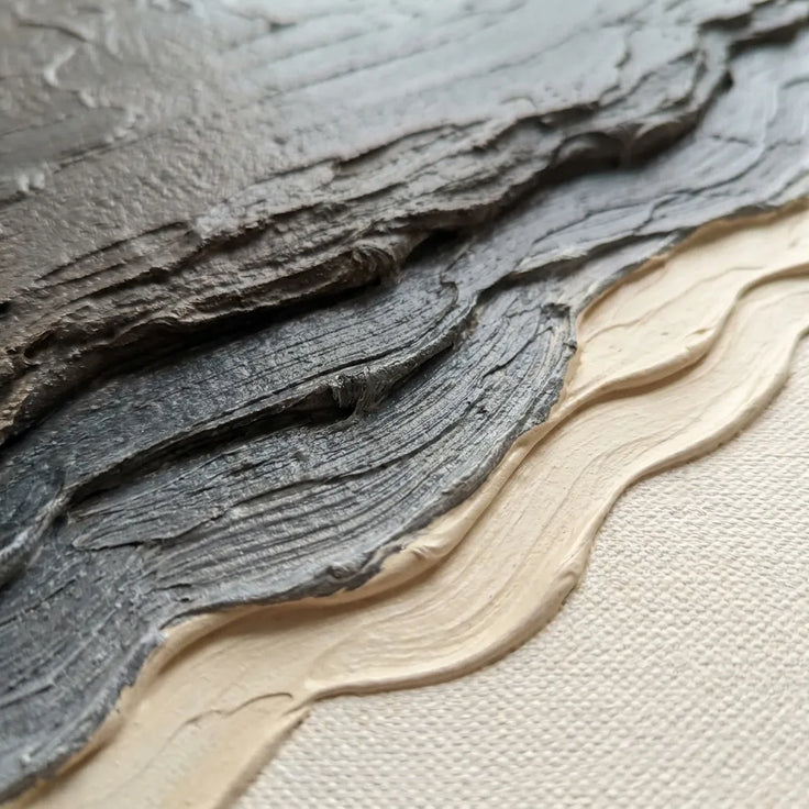 Earth Tone Textured Wall Art for Entryway, Organic Wabi Sabi Abstract Landscape #DYO11EZI