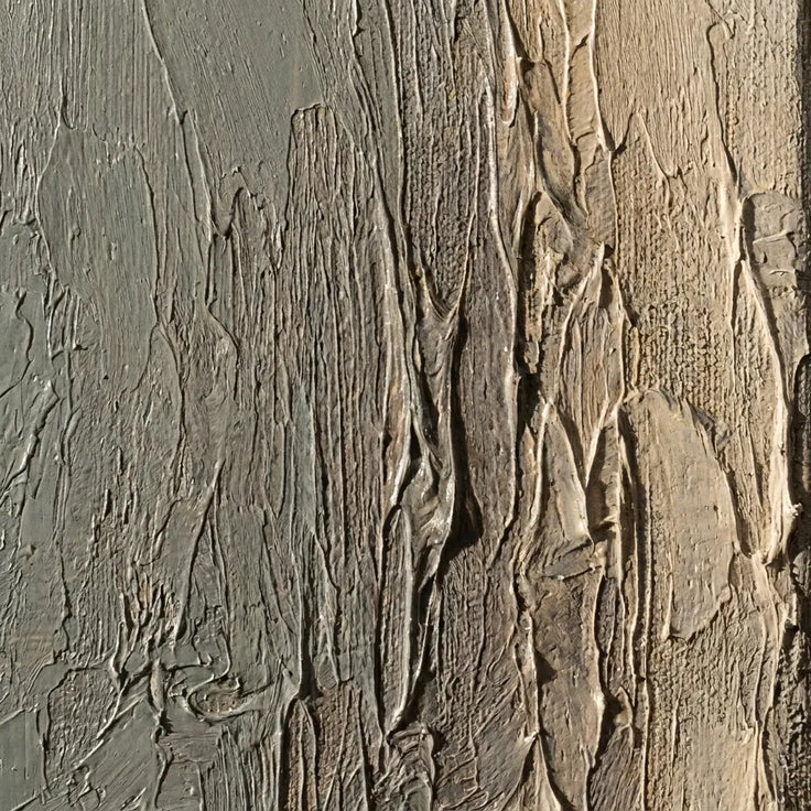Muted Gray-Blue Textured Wall Art, Wabi Sabi Abstract Landscape Painting for Living Room #UIDCT1RR
