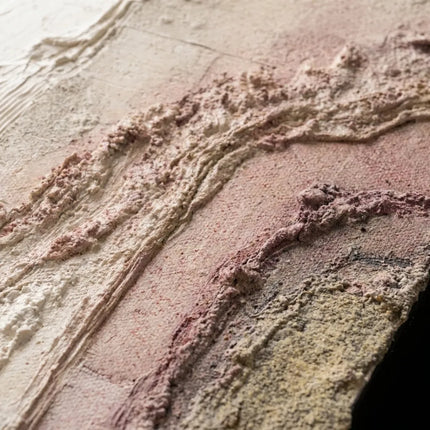 Warm Taupe and Ivory Textured Abstract Wall Art for Living Room #EF60LR2B
