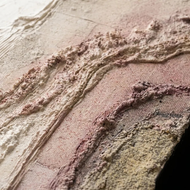 Warm Taupe and Ivory Textured Abstract Wall Art for Living Room #EF60LR2B