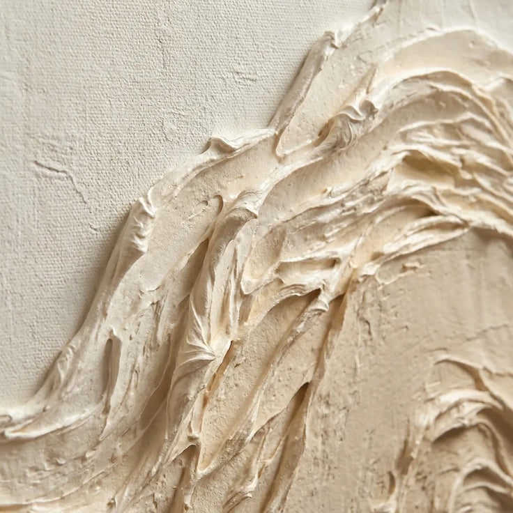 Beige & Charcoal Textured Wall Art for Entryway, Wabi Sabi Abstract Mountain Landscape #9XUUO70I