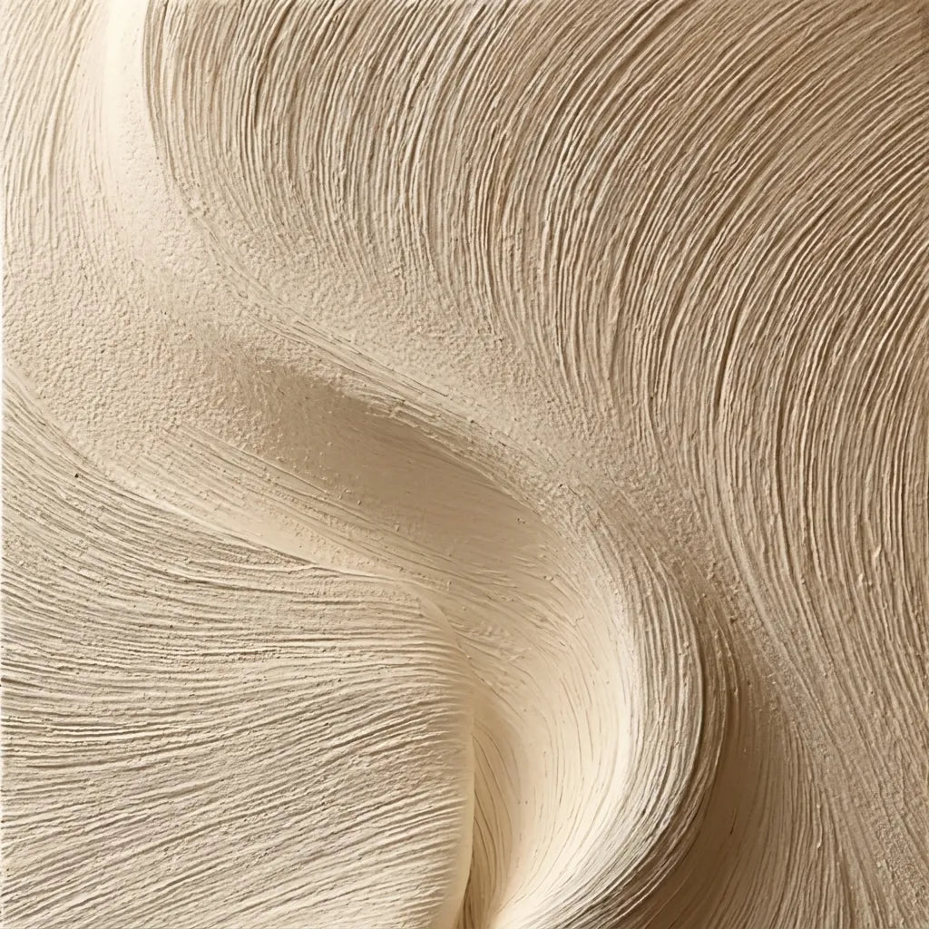 Beige Textured Wall Art for Bedroom, Flowing Wabi Sabi Abstract Painting #WMM9KVO7