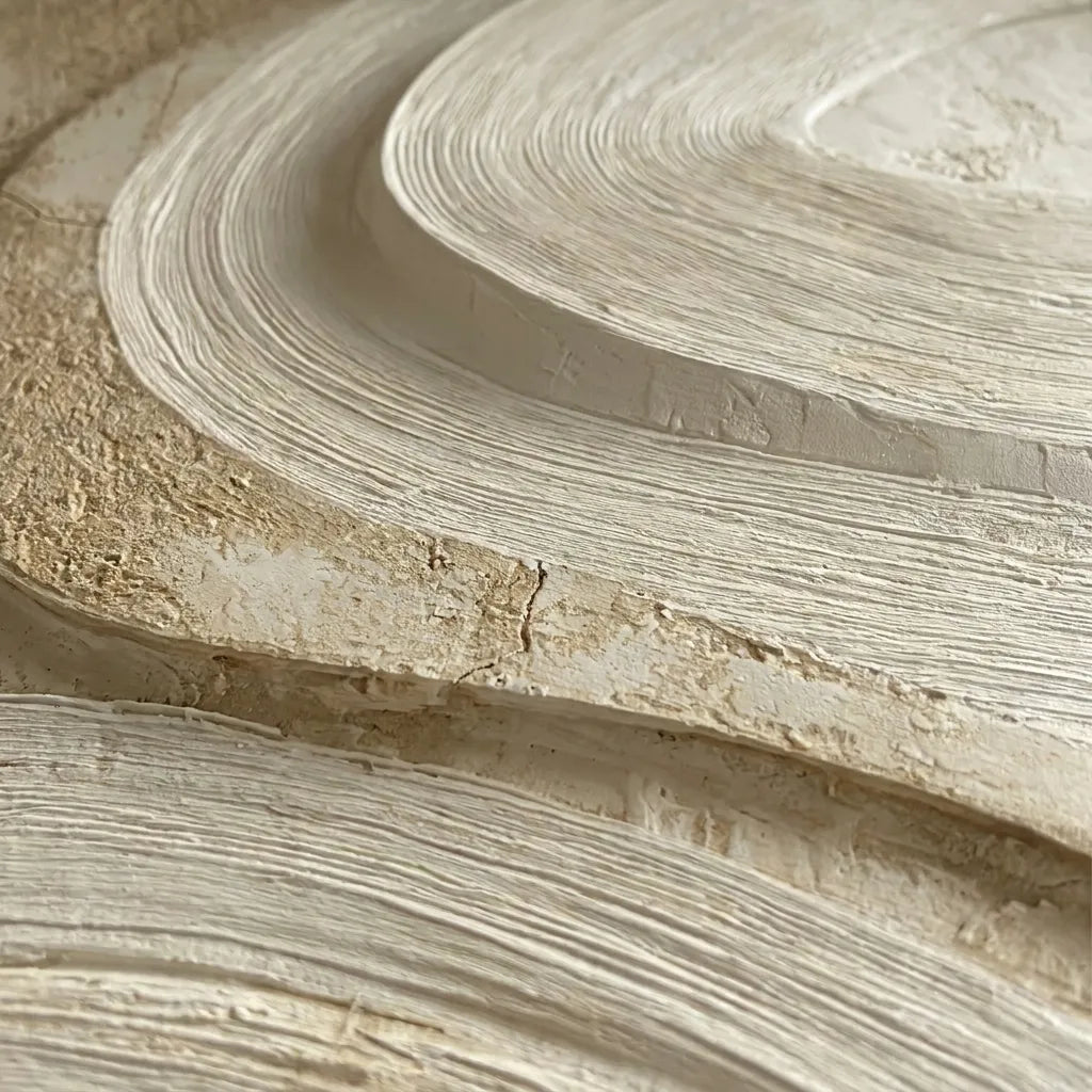 Cream Textured Wall Art for Living Room, Beige Wabi Sabi Abstract Painting #9M29OAYD