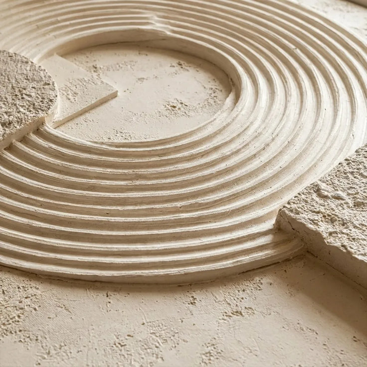 Warm Beige Geometric Textured Wall Art for Modern Living Room #CSQMAZV1