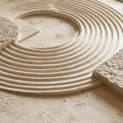 Warm Beige Geometric Textured Wall Art for Modern Living Room #CSQMAZV1