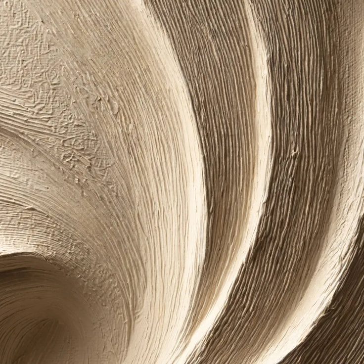 Beige Textured Wall Art for Bedroom, Sculptural Wabi Sabi Abstract Painting #9BU6JMH7