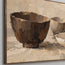 Beige Brown Hand-Painted Still Life Painting, Three Bowls #9FH3Y65K