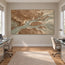Earth Tone Hand-Painted Abstract Landscape, Braided Channels #NORDJ7EL