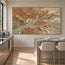 Earth Tone Hand-Painted Abstract Landscape, Braided Channels #NORDJ7EL