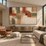 Earth Tone Hand-Painted 3D Textured Painting, Arches and Blocks #WSIDVHFL
