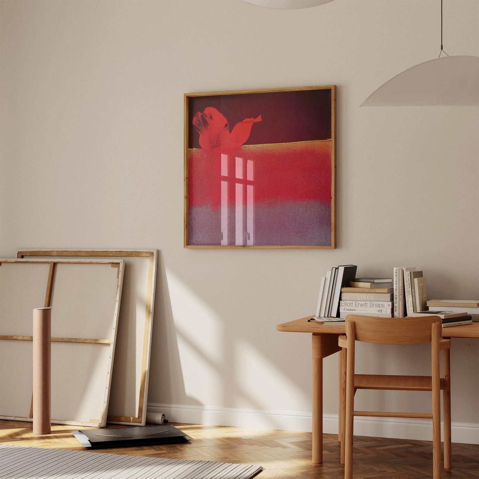 Bold Red & Purple Abstract Canvas Art#FT129