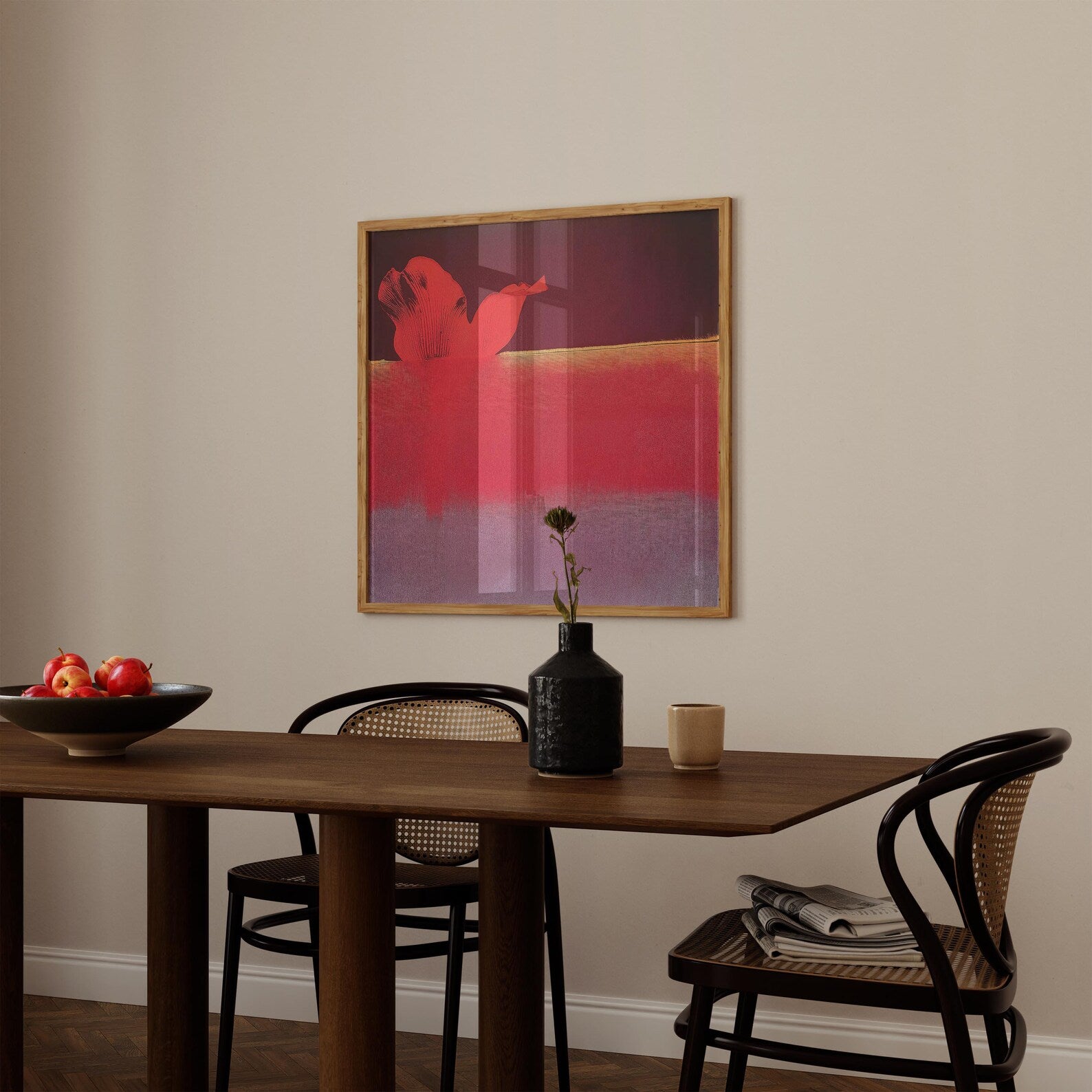 Bold Red & Purple Abstract Canvas Art#FT129