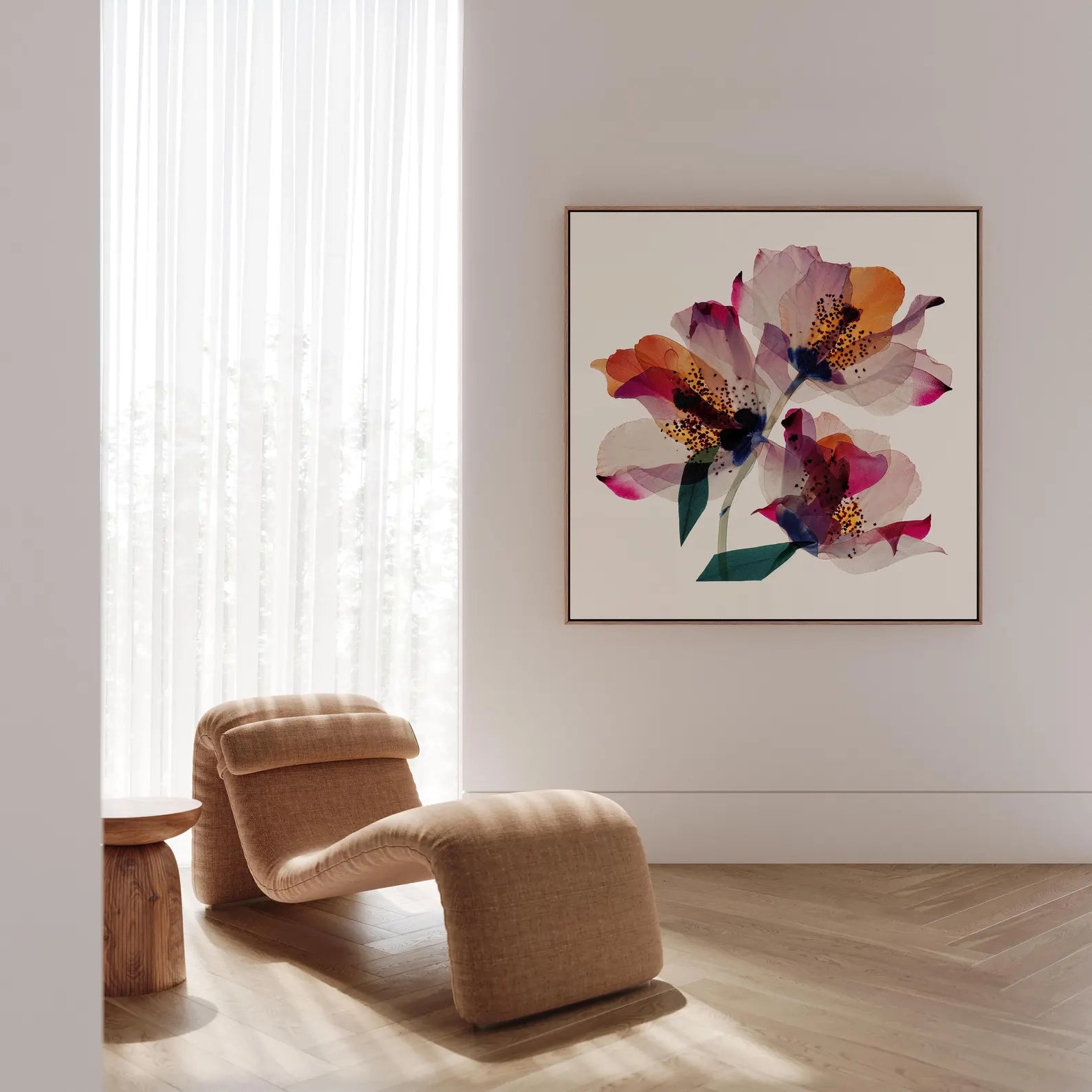 Watercolor Floral Abstract Canvas#FT132