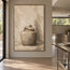 Beige Hand-Painted Still Life Painting, Lidded Jar and Shadow #4ILTWVTA