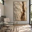 Beige Hand-Painted Abstract Painting, Dark Vertical Fissure #09MTTGIA