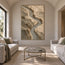 Earth-Tone Hand-Painted Abstract Painting, Winding Sage River #9DD3JMFN