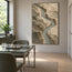 Earth-Tone Hand-Painted Abstract Painting, Winding Sage River #9DD3JMFN