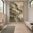 Earth-Tone Hand-Painted Abstract Painting, Winding Sage River #9DD3JMFN