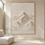 Ivory Hand-Painted 3D Textured Oil Painting, Mountain Peaks Wall Art #YX9FMPP8