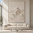 Ivory Hand-Painted 3D Textured Oil Painting, Mountain Peaks Wall Art #YX9FMPP8