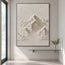 Ivory Hand-Painted 3D Textured Oil Painting, Mountain Peaks Wall Art #YX9FMPP8