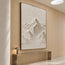 Ivory Hand-Painted 3D Textured Oil Painting, Mountain Peaks Wall Art #YX9FMPP8
