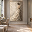 Cream Hand-Painted Figure Painting, Woman in a Flowing Gown #IT6VAZKO