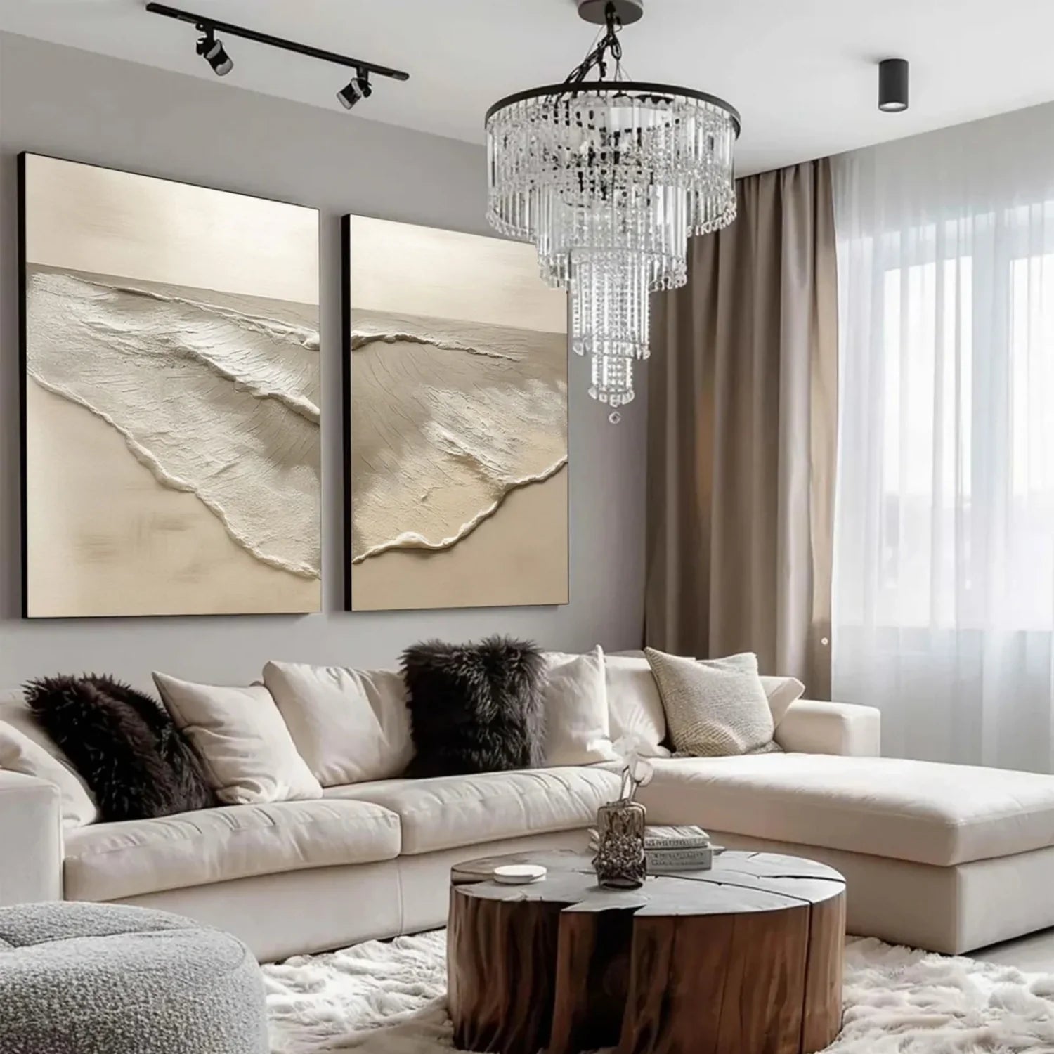 Minimalist Sea & Sky Textured Art Set of 2 #SK111