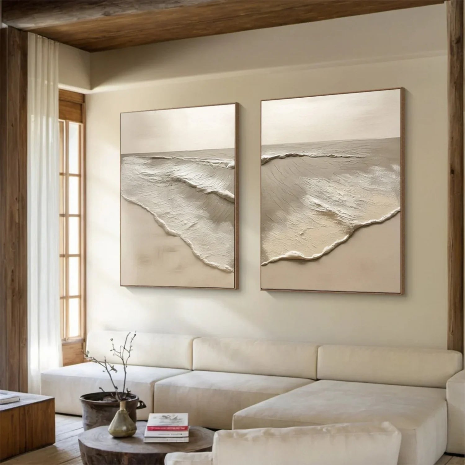 Minimalist Sea & Sky Textured Art Set of 2 #SK111