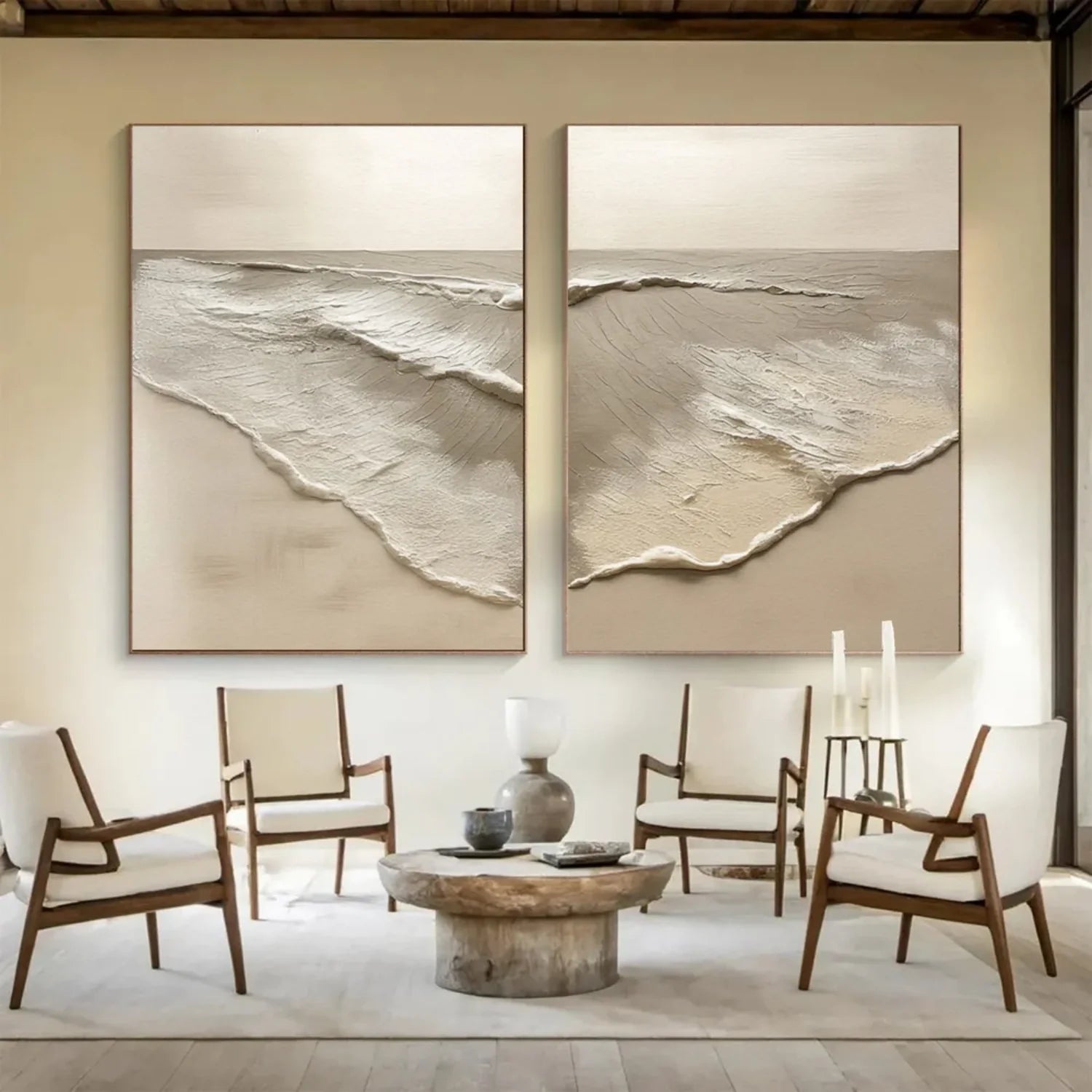 Minimalist Sea & Sky Textured Art Set of 2 #SK111