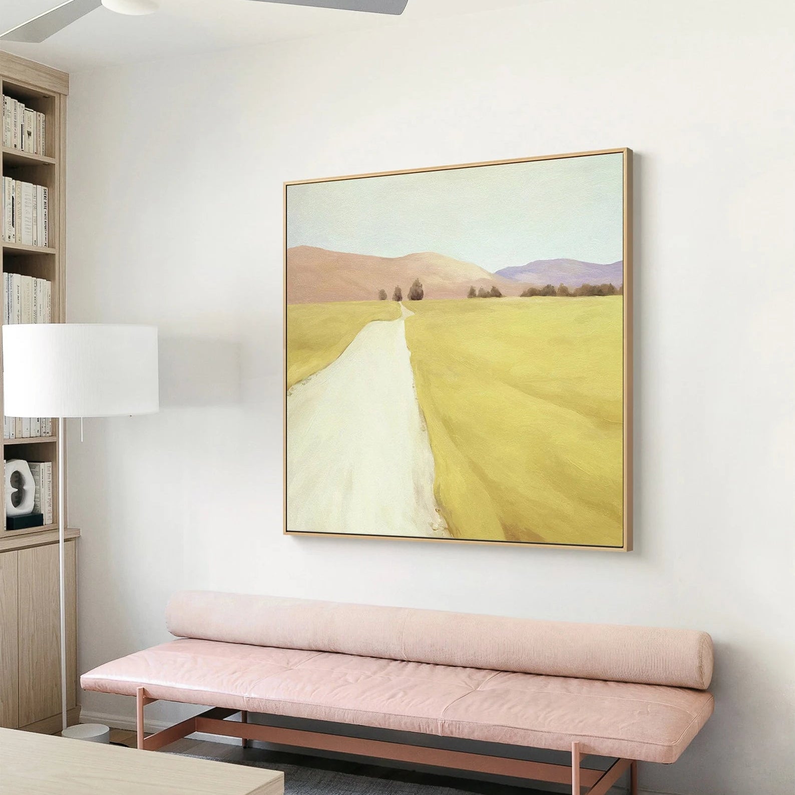 Minimalist Soft Yellow Landscape Canvas#JM163