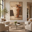 Cream Rust Hand-Painted Vessel Painting, Flared Asymmetric Rim #PFULSY7T