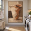 Cream Rust Hand-Painted Vessel Painting, Flared Asymmetric Rim #PFULSY7T
