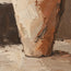 Cream Rust Hand-Painted Vessel Painting, Flared Asymmetric Rim #PFULSY7T