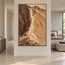 Ochre Brown Hand-Painted Canyon Painting, Pale Cascade #GHQHCN9P