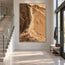 Ochre Brown Hand-Painted Canyon Painting, Pale Cascade #GHQHCN9P