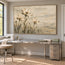 Cream Hand-Painted Floral Painting, Three Blooms and Olive Stems #L26VNB6R