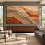 Earth Tone Hand-Painted 3D Textured Oil Painting, Layered Strata Abstract #XANNR144