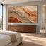 Earth Tone Hand-Painted 3D Textured Oil Painting, Layered Strata Abstract #XANNR144