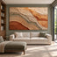 Earth Tone Hand-Painted 3D Textured Oil Painting, Layered Strata Abstract #XANNR144