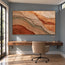 Earth Tone Hand-Painted 3D Textured Oil Painting, Layered Strata Abstract #XANNR144