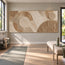 Beige Hand-Painted 3D Textured Painting, Wide Circular Geometry #GHKNDY14