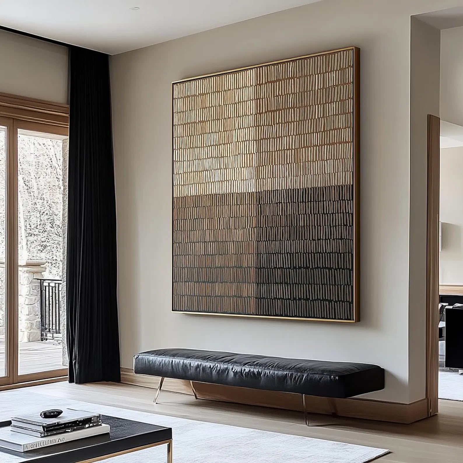 Textured Neutral Tone Abstract Wall Art#MD234