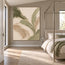 Cream Hand-Painted Abstract Painting, Sweeping Sage Ribbons #PZLLGLST