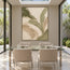 Cream Hand-Painted Abstract Painting, Sweeping Sage Ribbons #PZLLGLST