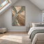 Beige Hand-Painted Abstract Landscape, Branching Sage Channels #94ILAMFT