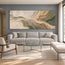 Beige & Sage Hand-Painted 3D Textured Oil Painting, Flowing Abstract Wall Art #EK9DQ1GU
