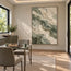 Sage and Cream Hand-Painted Abstract Painting, Interwoven Waves #QPIDQV1U