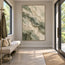 Sage and Cream Hand-Painted Abstract Painting, Interwoven Waves #QPIDQV1U