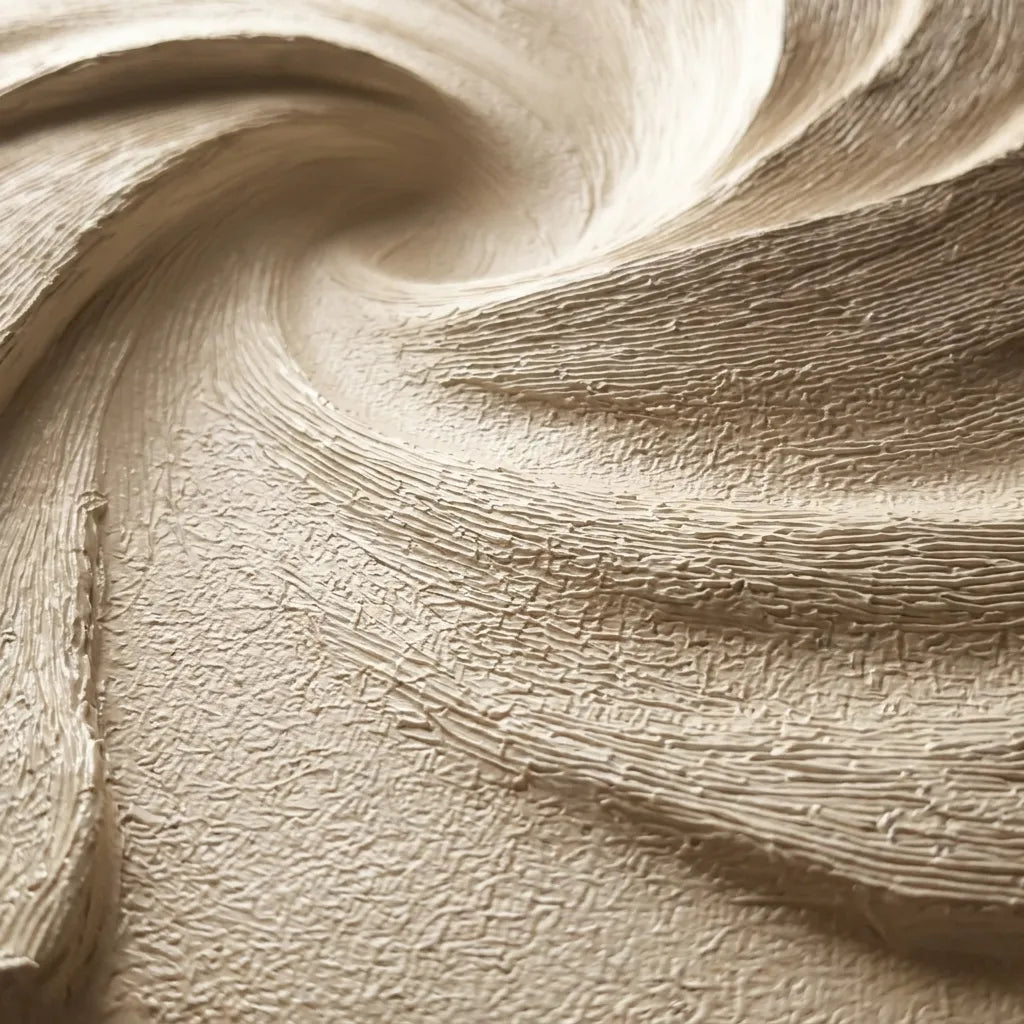 Beige Textured Wall Art for Bedroom, Sculptural Wabi Sabi Abstract Painting #9BU6JMH7